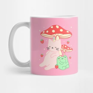 Kawaii Kittycorn Strawberry Frog Mushroom Cottagecore Mug